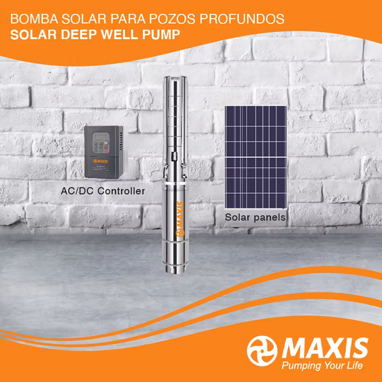 Pompe per acqua sommergibili solari AC/DC ad alto flusso Maxis per uso elettrico per pozzi profondi con controller MPPT
